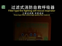 Gedetailleerde weergave van het zelfreddende ademhalingsapparaat van het filtertype voor brandbestrijding