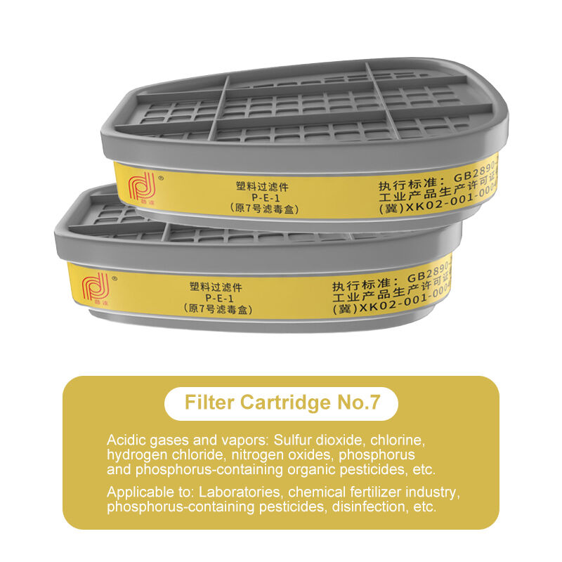 The factory sells 6003 organic vapor acidic gas cylinder activated carbon filter and 6200, 6800, 7502 reusable gas masks.