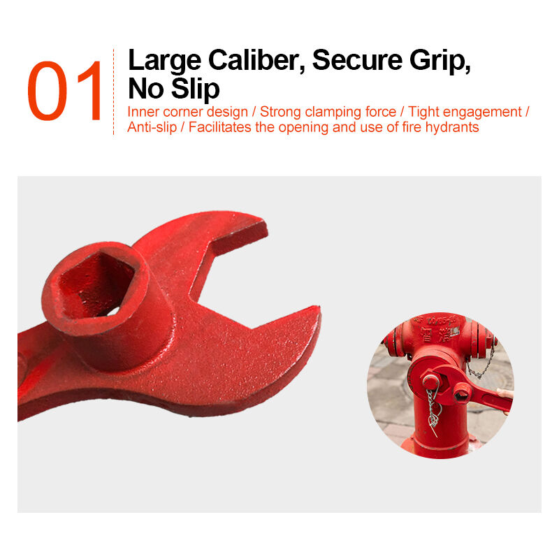 Heavy Duty Fire Hydrant Wrench Five-Point Star Opening Cast Steel Wrench For Above Ground Hydrant Maintenance And Emergency