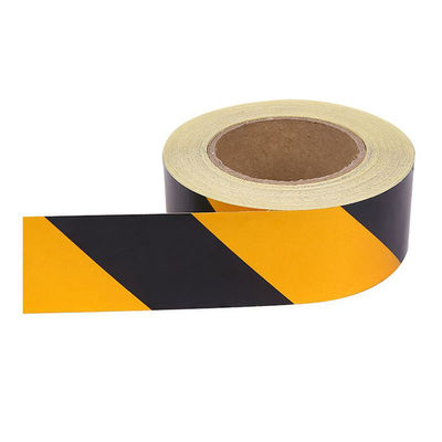 Zwart-geel PVC-waarschuwband Brandveiligheidstekniek verkeerswaarschuwingslijn, zwart-geel reflecterend bandje