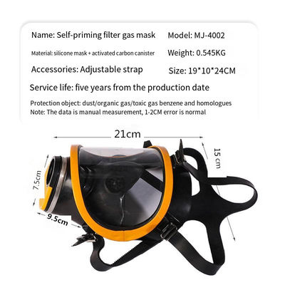 Verstelbaar riem Geheel gezicht Chemisch masker Puda Zelf-primen Filter Gasmasker