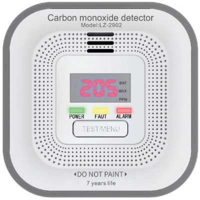 LZ-2902 koolmonoxide-alarm Stroomtoevoer: DC 3V (niet vervangbare batterij) Sensortype: Figaro-koolmonoxide-sensor