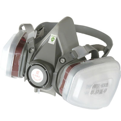 Grijze KN95 herbruikbare siliconen respirator voor stofbescherming en gasmaskerfunctie