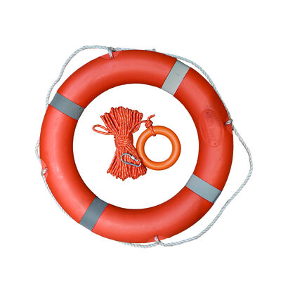 Hoge drijvkracht corrosiebestendige reddingsboei met nylon grijper touwen 45 cm binnendiameter Marine Life Saving Ring