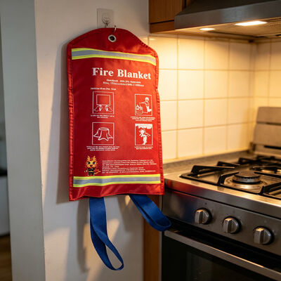JAT-1101 Glasvezel Branddeken EN 1869:2019 Gecertificeerd 500°C Hittebestendige Witte Brandblusdeken 1m x 1m
