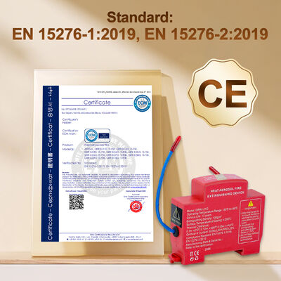 Automatische brandbestrijdingssticker 20g Agent 0.2m3 dekking 170°C Auto start EN 15276 Certified Rail & Adhesive Mount 10-jarige levensduur voor meterbox distributie kast EV Char